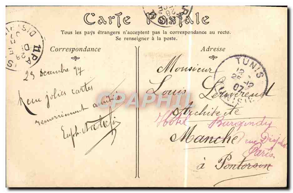 Jeune Fille Mauresque — Tunisie — ND Phot, n° 210 A — Verso