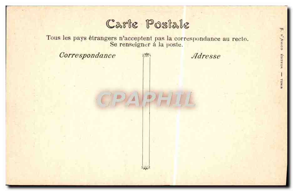 CPA Tunis Epiceries Arabes — Verso