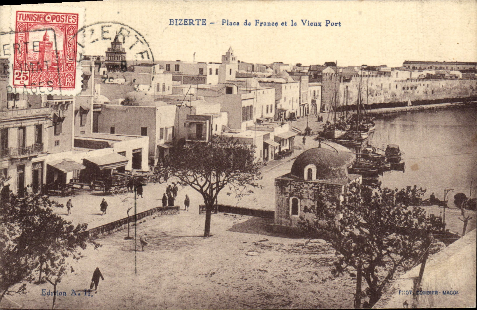 CPA Bizerte Place de France et le Vieux Port
