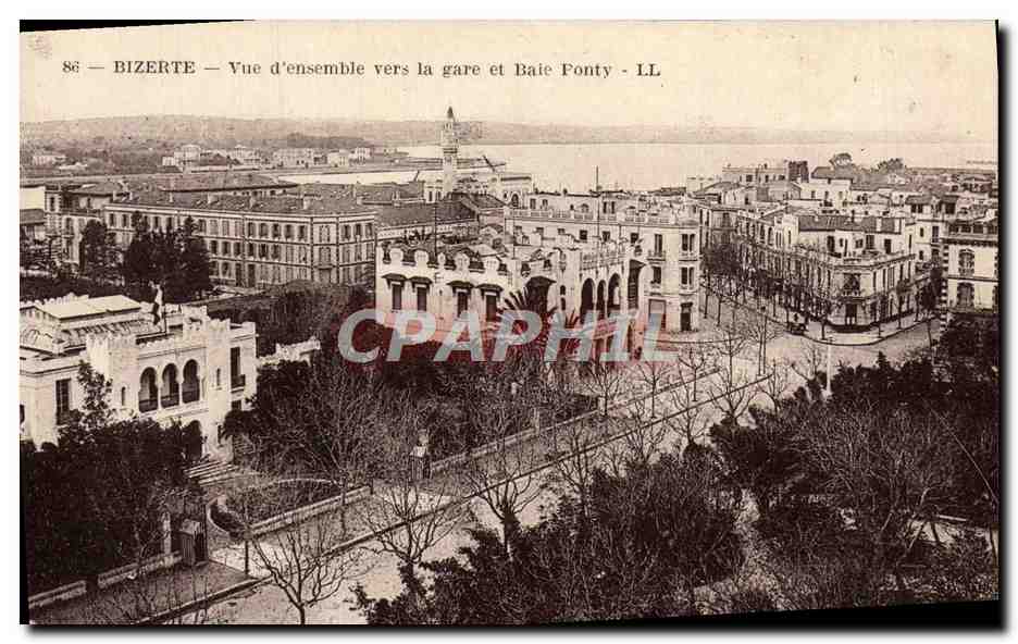 CPA Bizerte Vue d'ensemble vers la gare et Baie Ponty