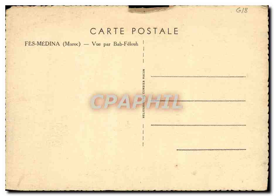 CPA Fes Medina Vue par Bab Felouh — Verso