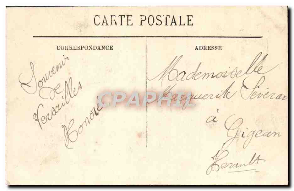 CPA Versailles Le Chateau Chambre de Louis XIV — Verso