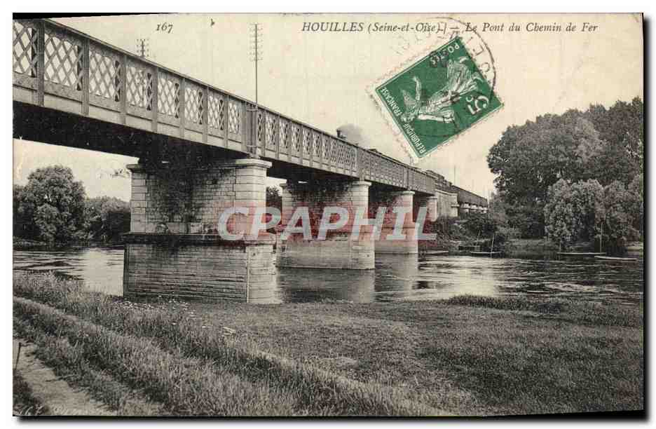 CPA Houilles Le Pont du Chemin de Fer