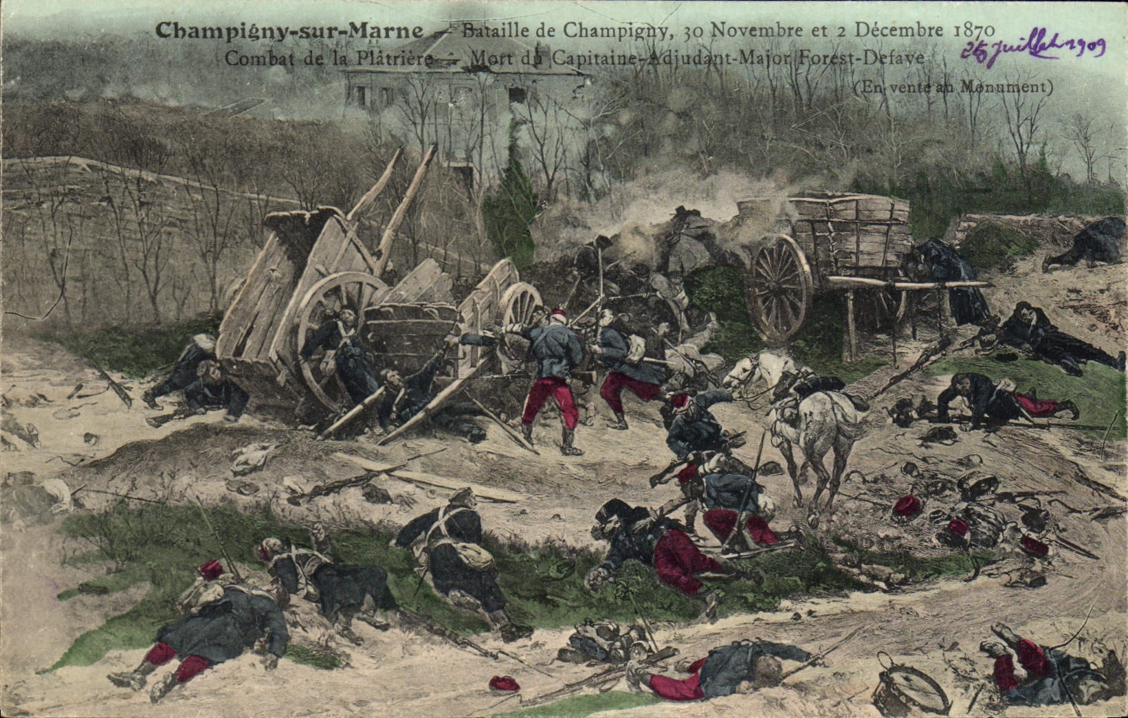CPA Champigny Sur Marne Bataille de Champigny decembre 1870 Militaria