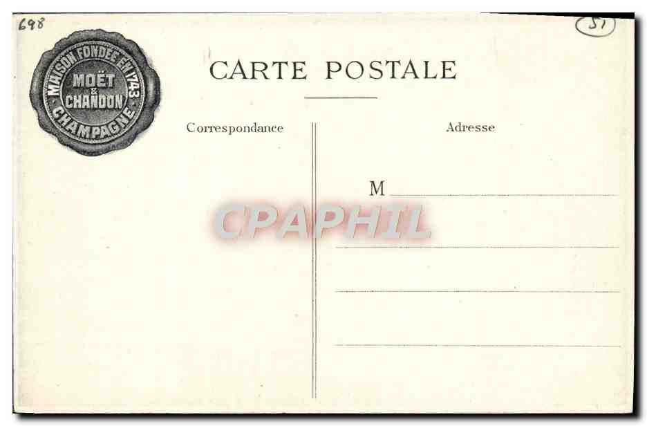 CPA Napoleon 1er Visitant Les Caves De Moet Chandon Le 26 juillet 1807 — Rückseite