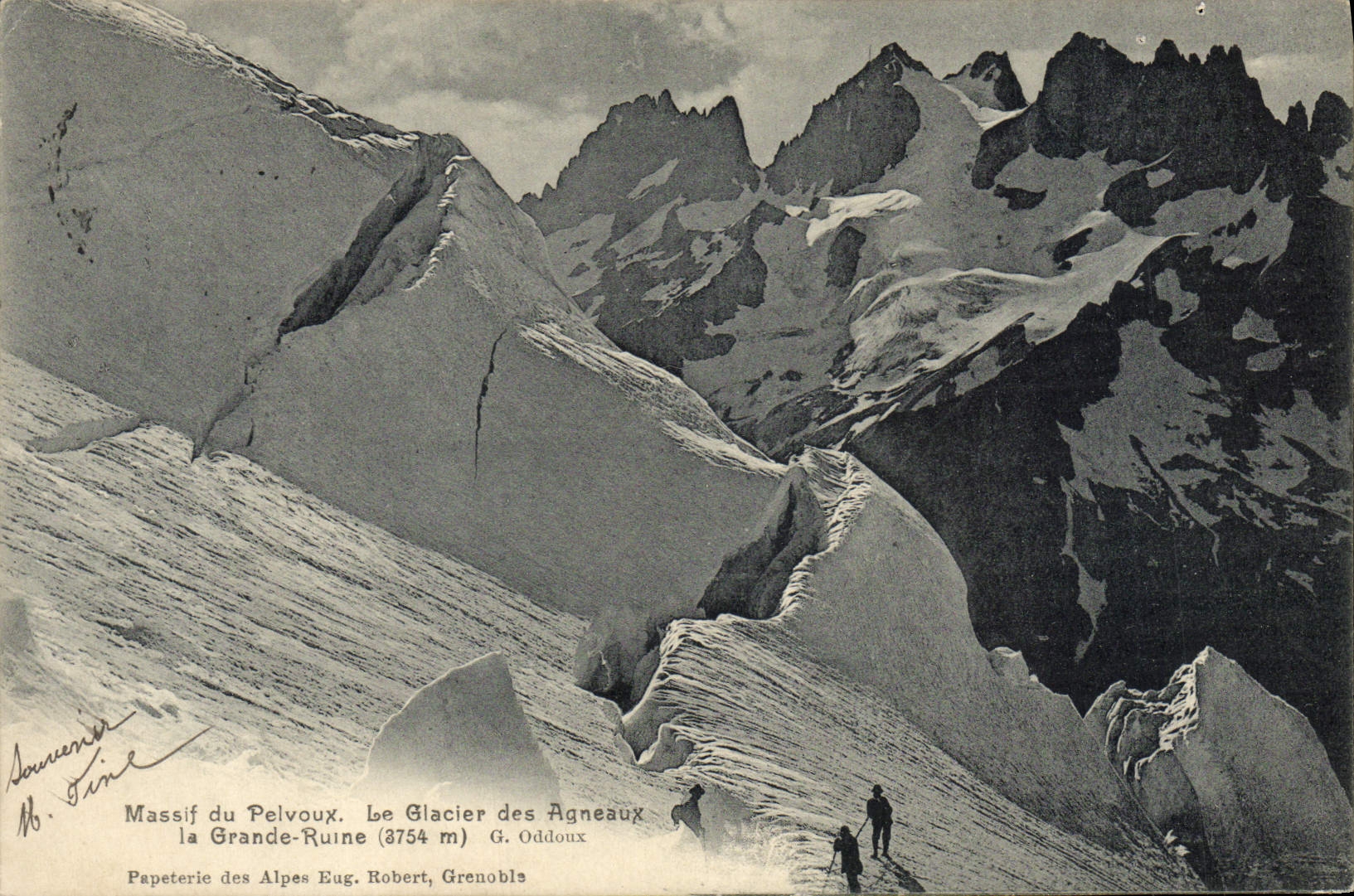 Massif du Pelvoux — Le Glacier des Agneaux (3754 m) — Papeterie des Alpes Eug. Robert, Grenoble