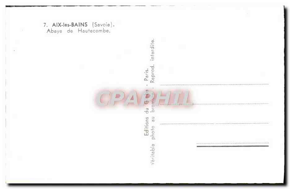CPM Aix Les Bains Abaye De Hautecombe — Verso