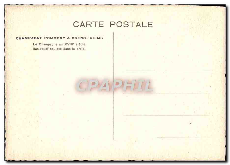 Champagner im 18. Jahrhundert — gefräster Basrelief in Kalk — Champagné Pommery & Greno - Reims — Rückseite