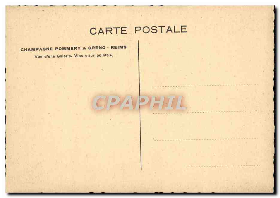 CPA Champagne Pommery Greno Reims Vue D'Une Galerie Vins sur pointe — Rückseite