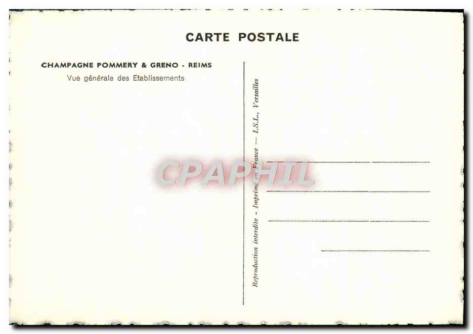 Vernay - Vue générale des établissements - Champagne Pommery & Greno - Reims — Verso