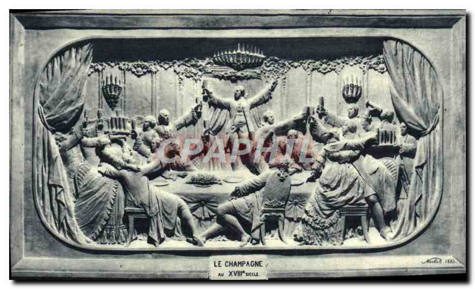 CPA Champagne Pommery Greno Reims Le Champagne Au Bas Relief Sculpte Dans La Craie