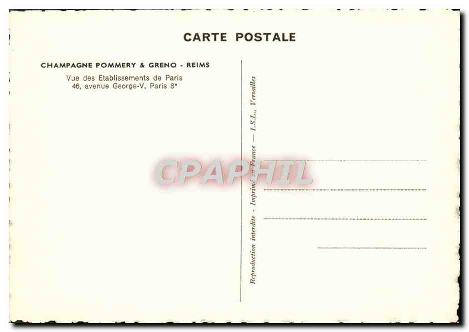 CPA Champagne Pommery Greno Reims Vue Des Etablissements De Paris Avenue George V Paris — Verso