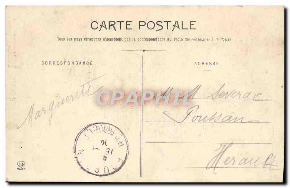 CPA Toulouse porte De L'Hotel Bernuy Lycee national — Verso