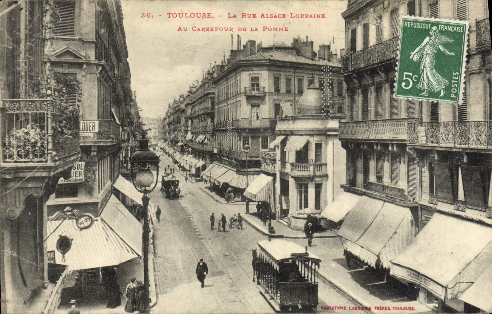 Toulouse - La Rue Alsace-Lorraine am Kreuzungspunkt der Pomme — Phototype Labouine Frères, Toulouse, n°36