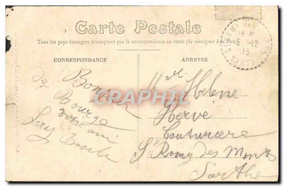 CPA Bourges Cathedrale Ensemble du Portall — Verso