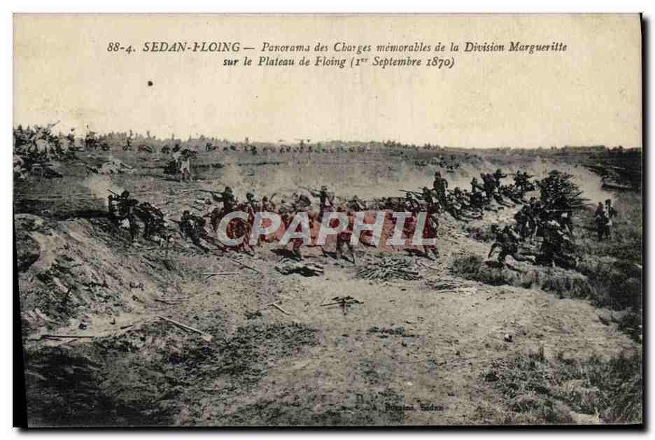 CPA Sedan Floing Panorama des Charges memorables de la Division Margueritte sur la pleatu de Floing 1er septembre 1870 