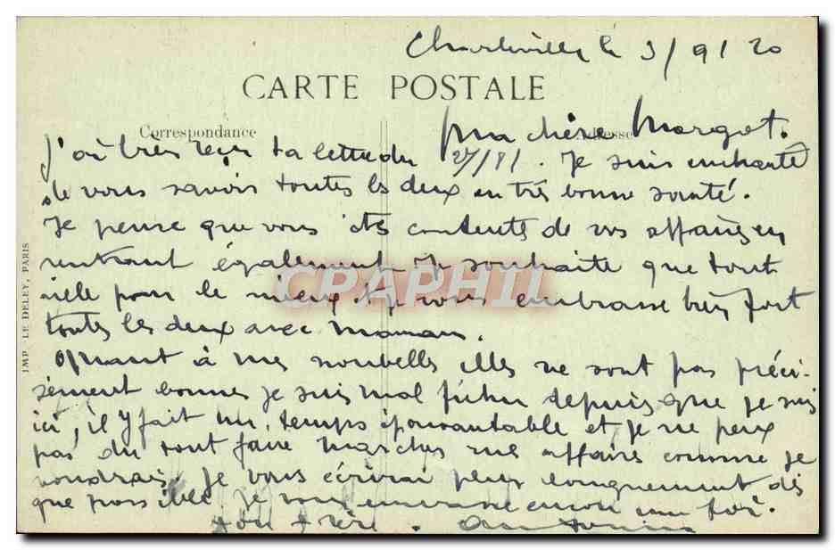 Mézières — L'Église et le Maître-Autel après le bombardement allemand (10 Novembre 1918) — Back