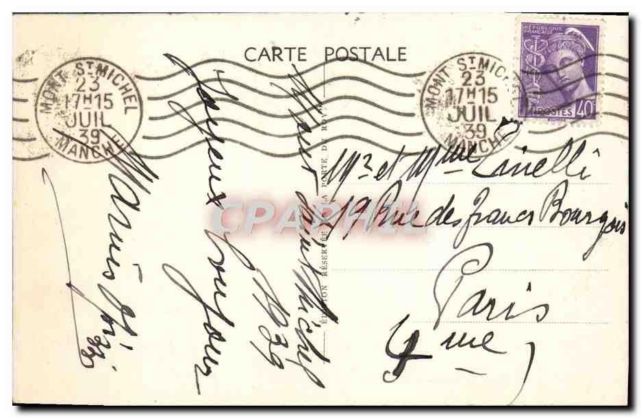 Le Mont Saint-Michel — Les Autos au pied du Mont — LL n°219 — Rückseite