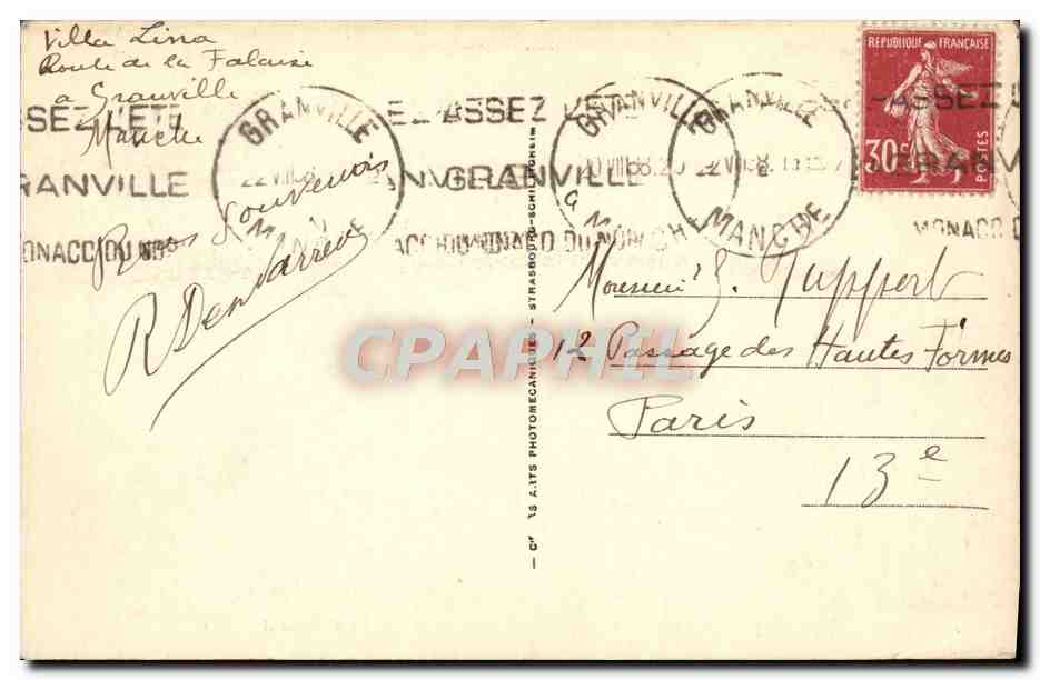 Granville — Vue générale prise de la Maison du Guet — éditeur A.C. n°182 — Reverso