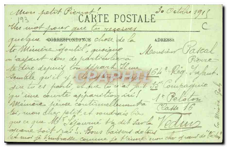 CPA Paris Rue Damremont — Rückseite