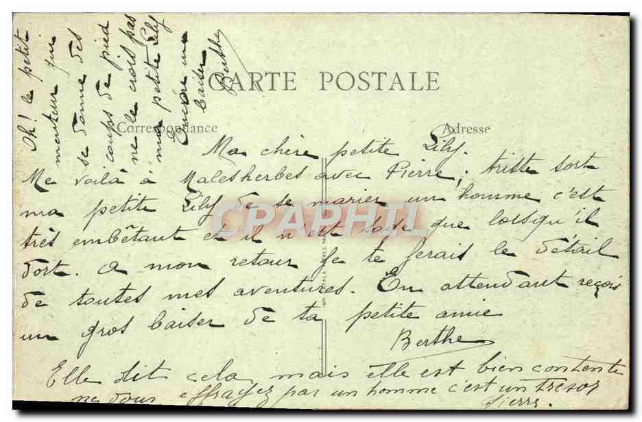 CPA Malesherbes Place du Martroi et Rue de Soisy — Verso