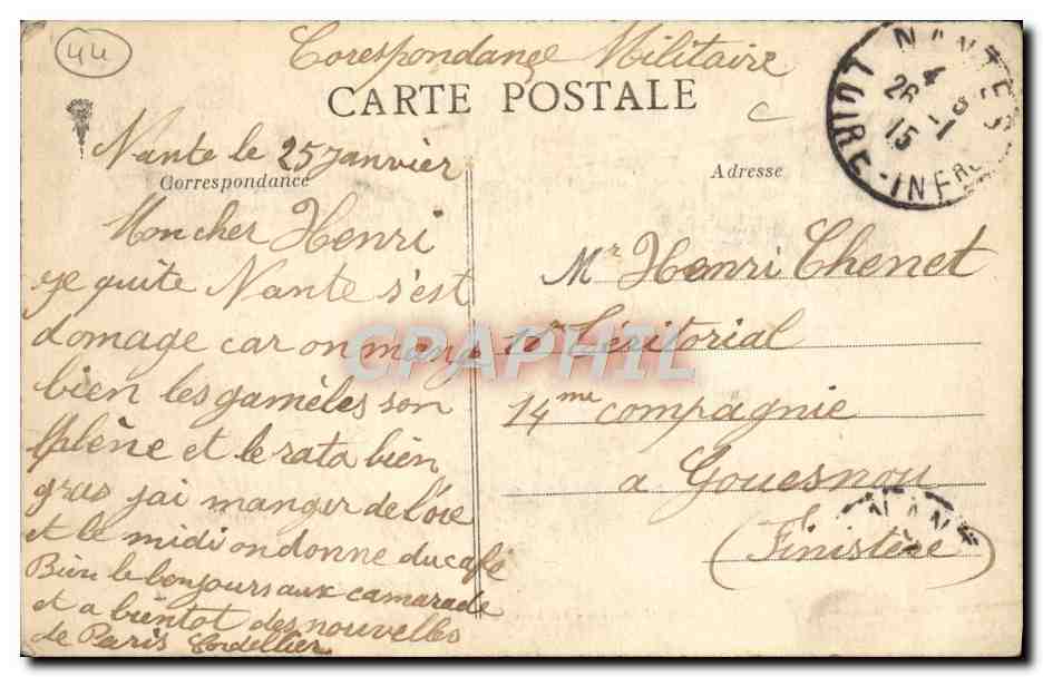 Nantes - La Loire à la Poissonnerie — Artaud-Nouzais, n°423 — Back