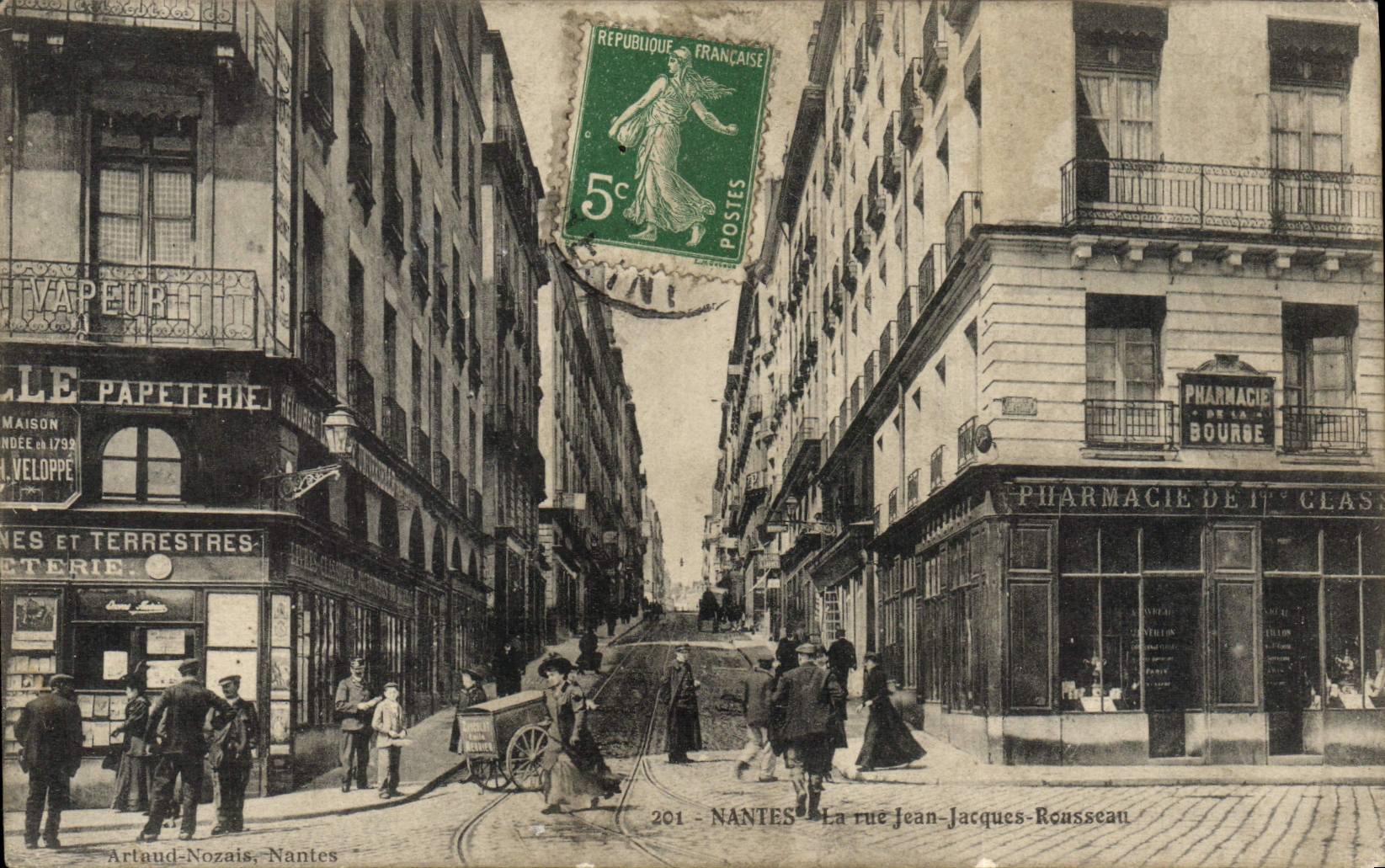 Nantes — La rue Jean-Jacques-Rousseau — Artaud-Nozais, n°201