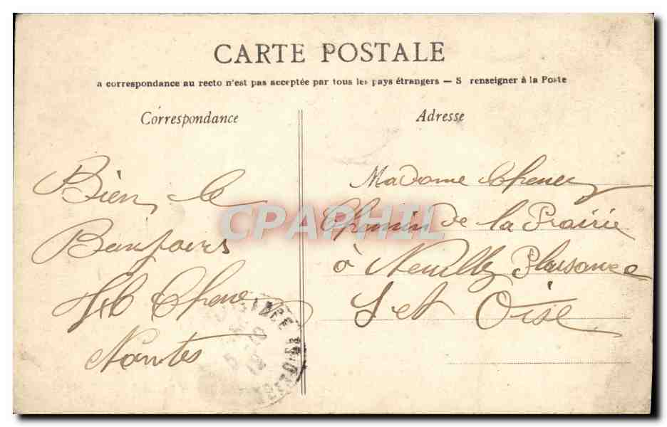 Nantes — La rue Jean-Jacques-Rousseau — Artaud-Nozais, n°201 — Back