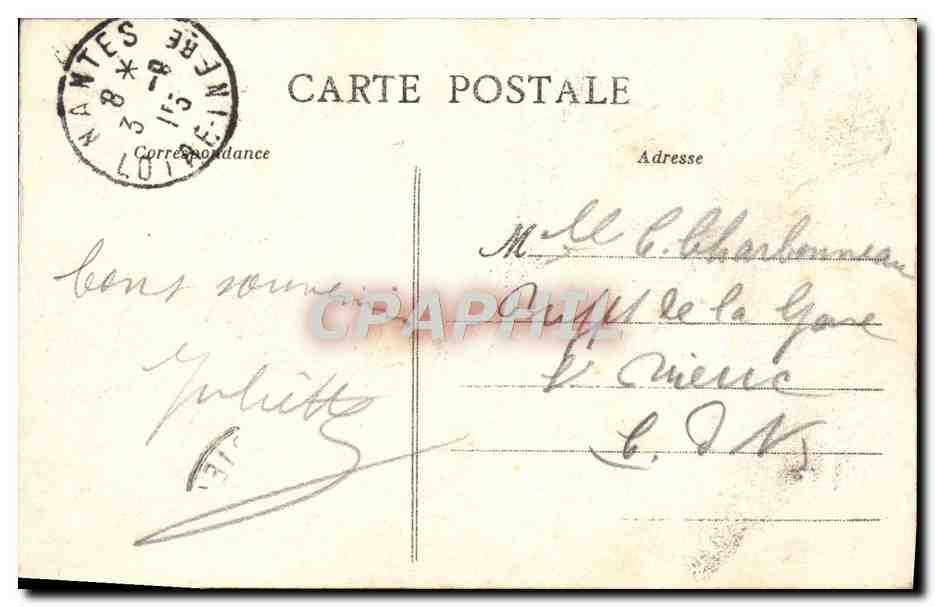 CPA Nantes Place Royale et rue de Gorges Magasin Au petit Paris  — Verso