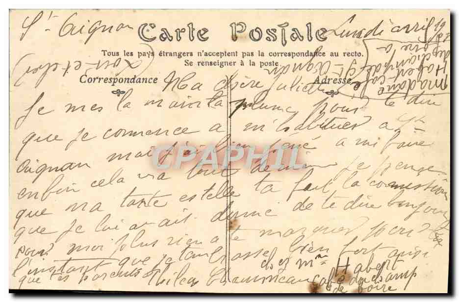 CPA Saint Aignan L'Avenue Gambetta Salle de danse — Rückseite