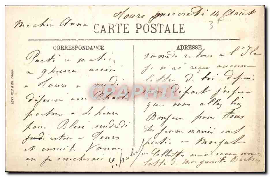 CPA Blois Le Chateau Facade Francois 1er Tramway — Rückseite