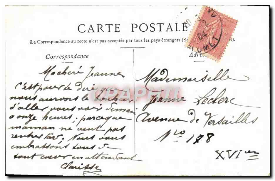 CPA Paris Allee Centrale Du Jardin des Tuileries — Rückseite