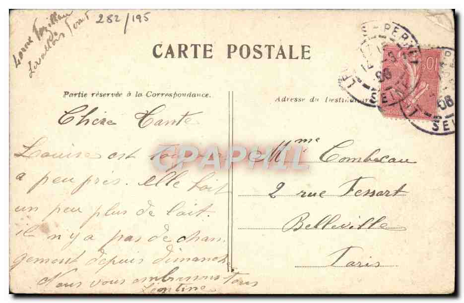 CPA Paris L'Arc des Tuileries — Rückseite