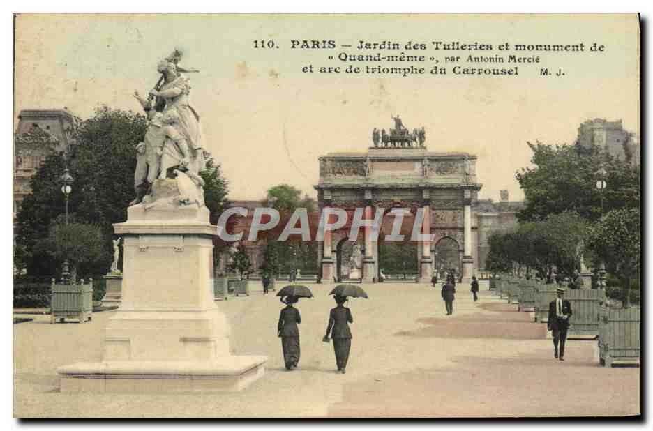 CPA Paris Jardin des Tuileries et Monument de Quand Meme