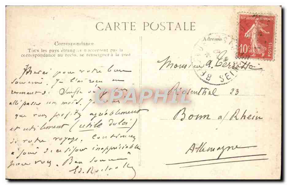 CPA Paris Quand Meme Mercie aux Tuileries — Rückseite
