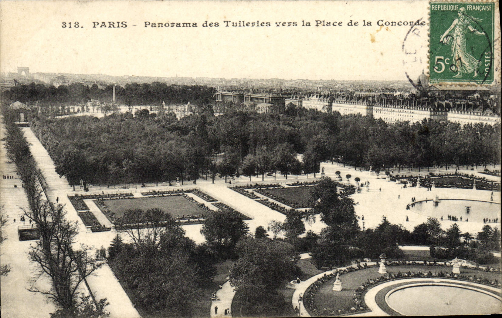 CPA Paris Panorama des Tuileries vers la Place de la Concorde
