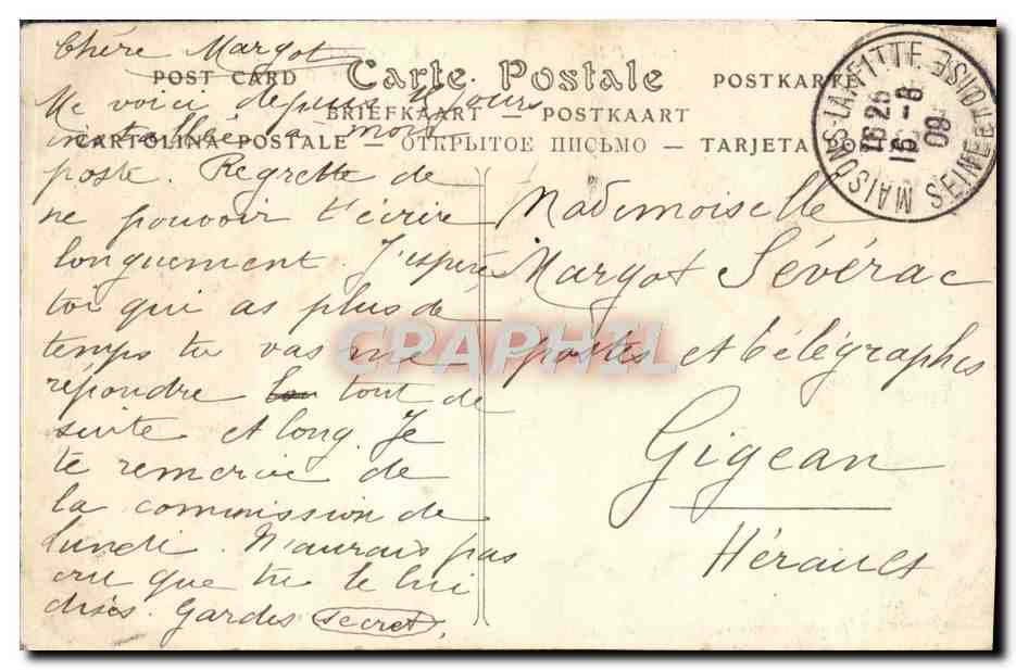 CPA Paris Le Pont au Change et le Palais de Jusitce — Rückseite