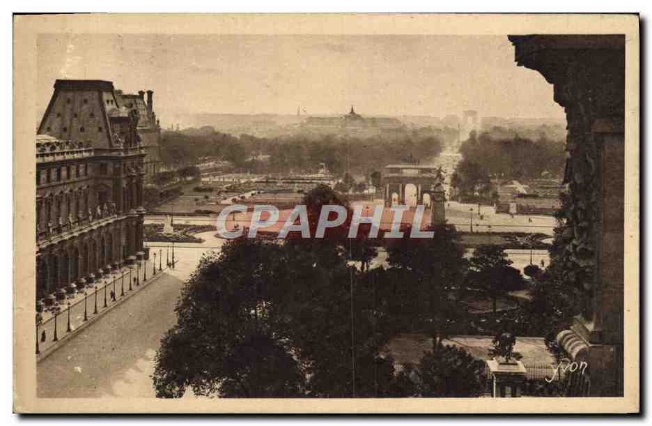 CPA Paris En Flanant Perspective sur les Tuileries Avenue des Champs elysees 