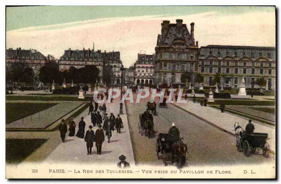 CPA Paris La Rue Des Tuileries Vue Prise du Pavillon de Flore