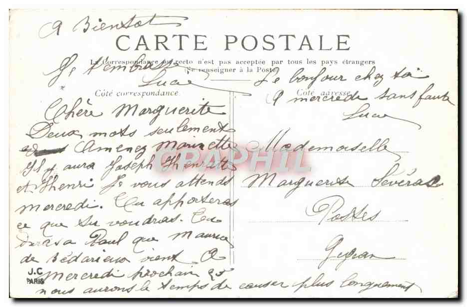 CPA Paris La Bastille et la Colonne de Juillet — Rückseite