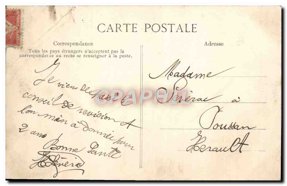 CPA Paris Rue de Rivoli — Verso