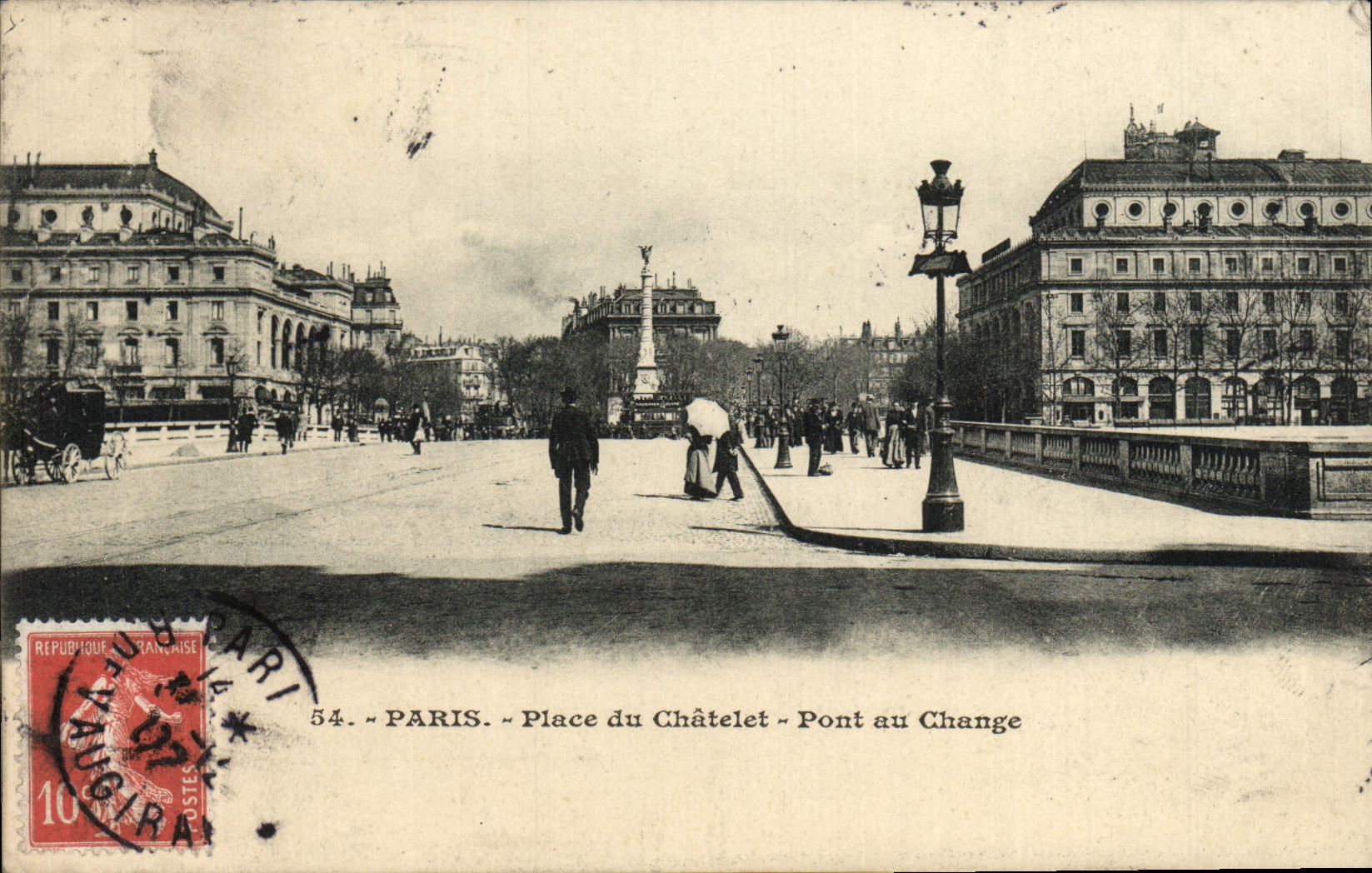 CPA Paris Place du Chatelet Pont au Change