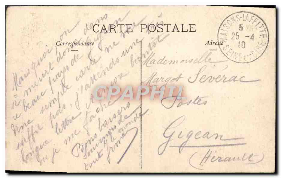 CPA Paris Bois de Boulogne — Rückseite
