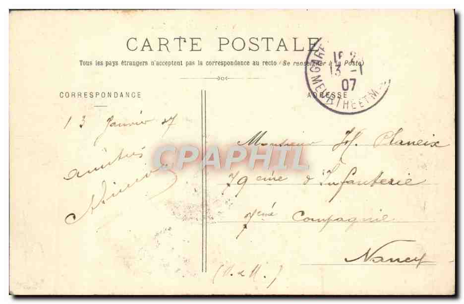 CPA Luneville Le Chateau Cote des Bosquets — Rückseite