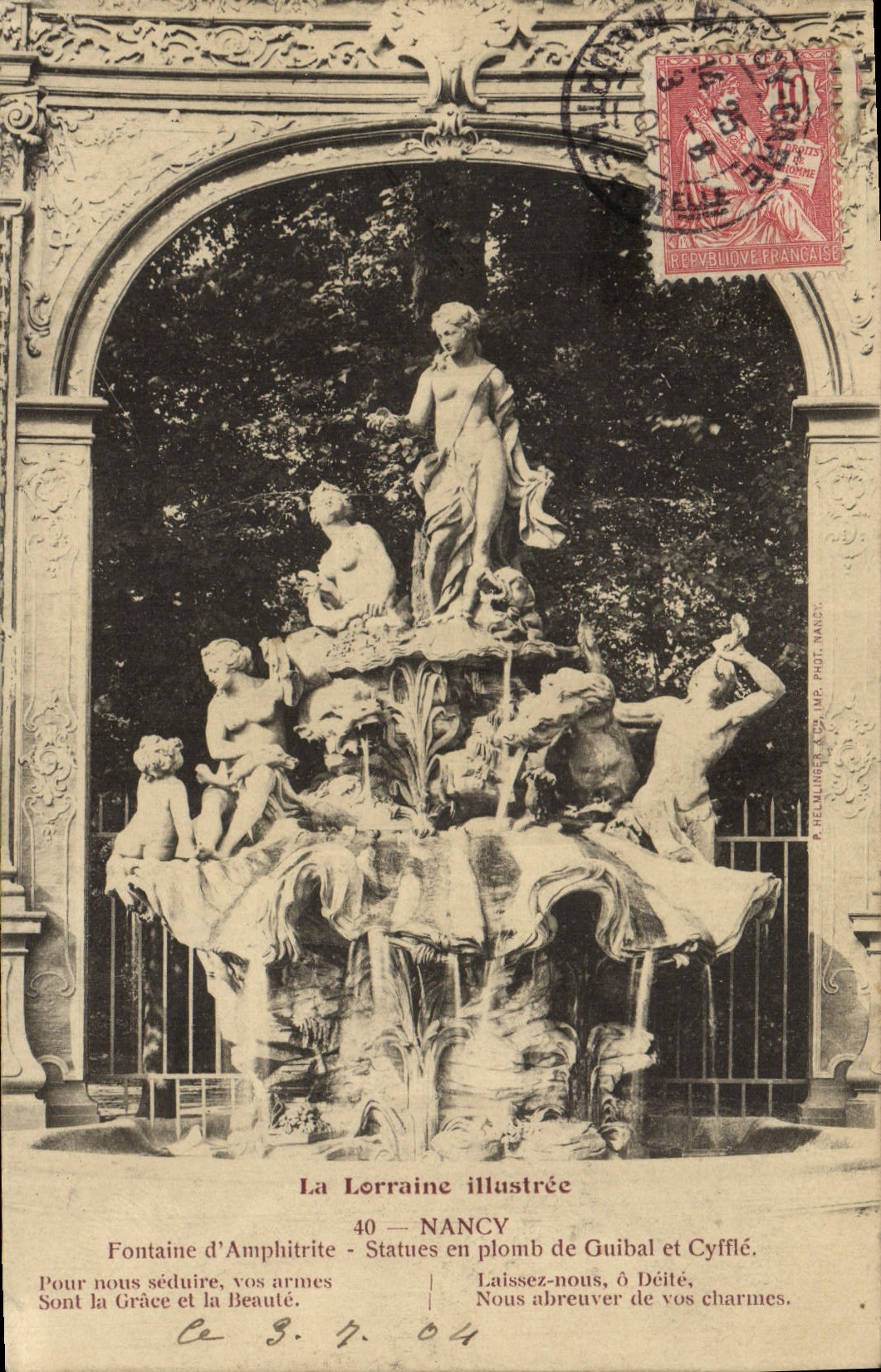Fontaine d'Amphitrite — Nancy — La Lorraine illustrée, n°40