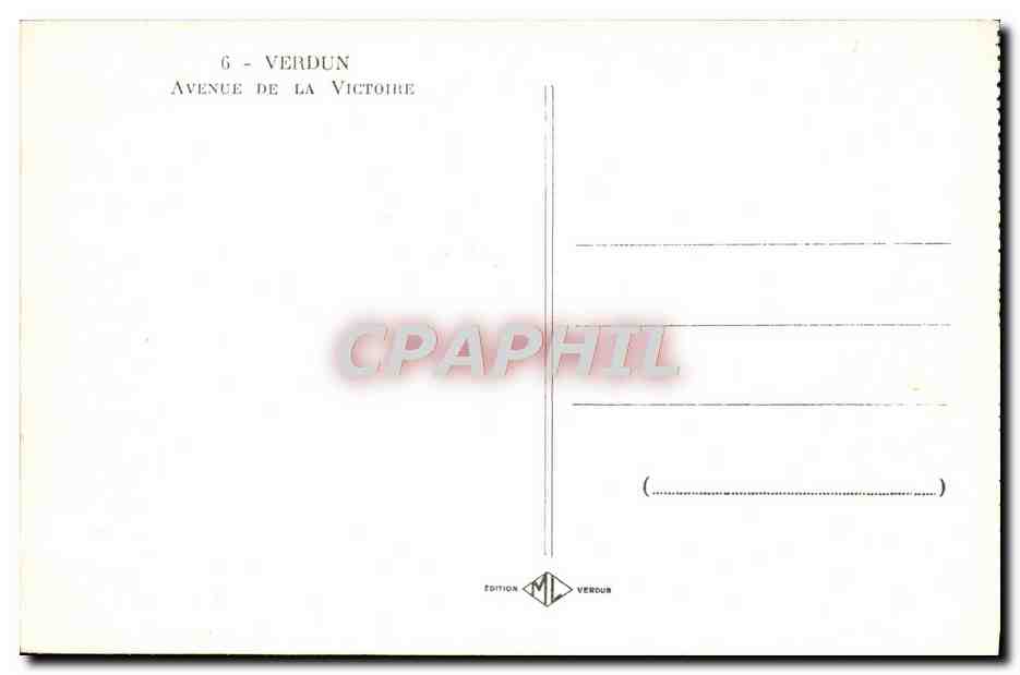 CPA Verdun Avenue De La Victoire Hotel Coq Hardi  — Rückseite