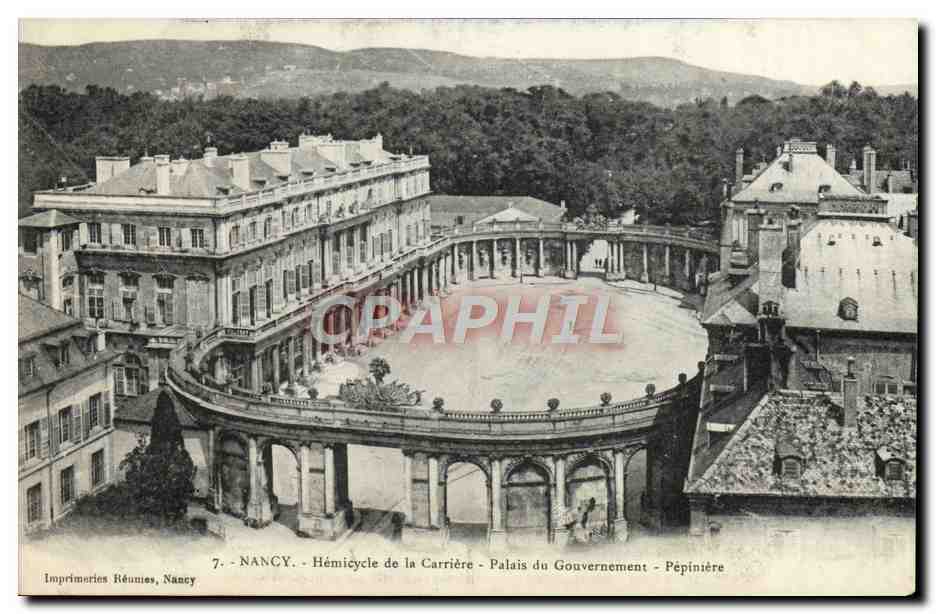 CPA Nancy Hemicycle de la Carriere Palais du Gouvernement Pepiniere