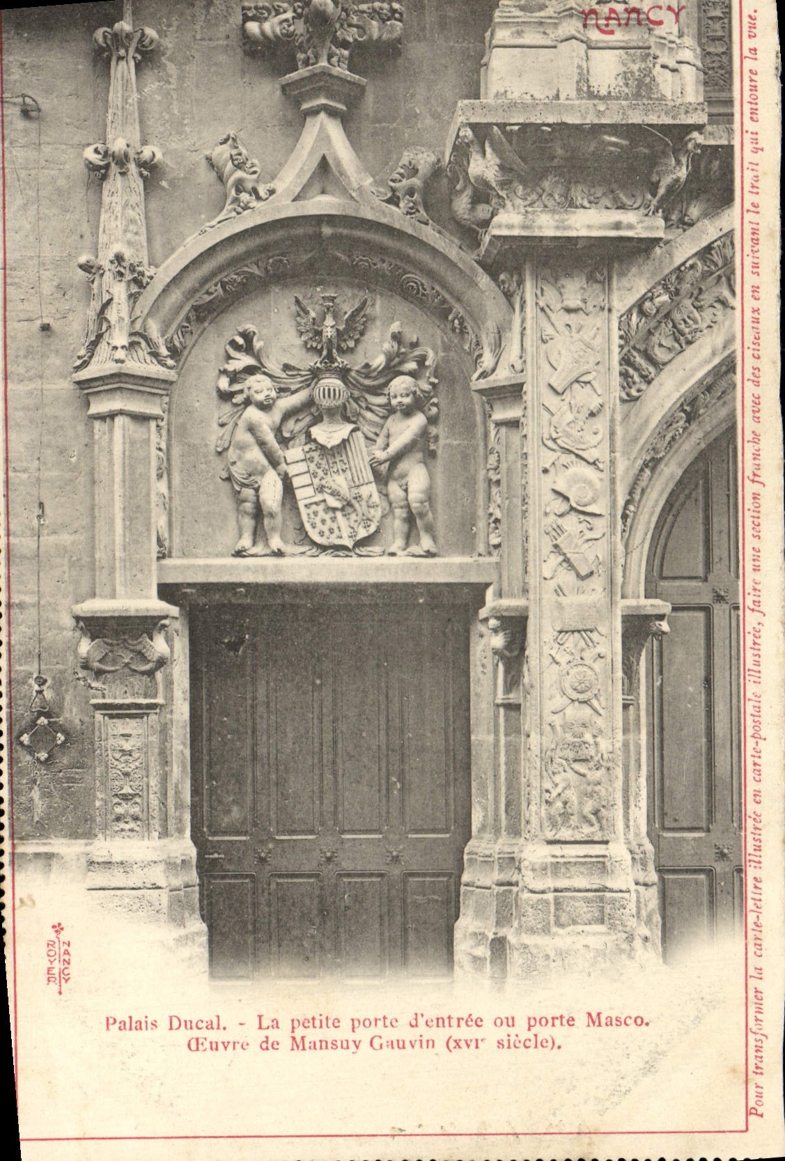 CPA Nancy La Petite porte d'entree ou porte Masco Oeuvre de Mansuy Gauvin 