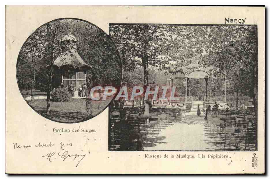 Pavillon der Affen und Musikkiosk am Gartensaal — Nancy — H. Gregory