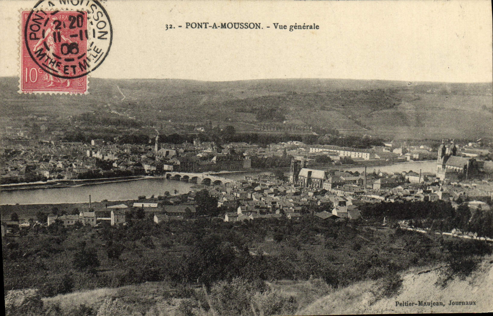 Pont-a-Mousson — Vue générale — Peltier-Maujean, Journaux